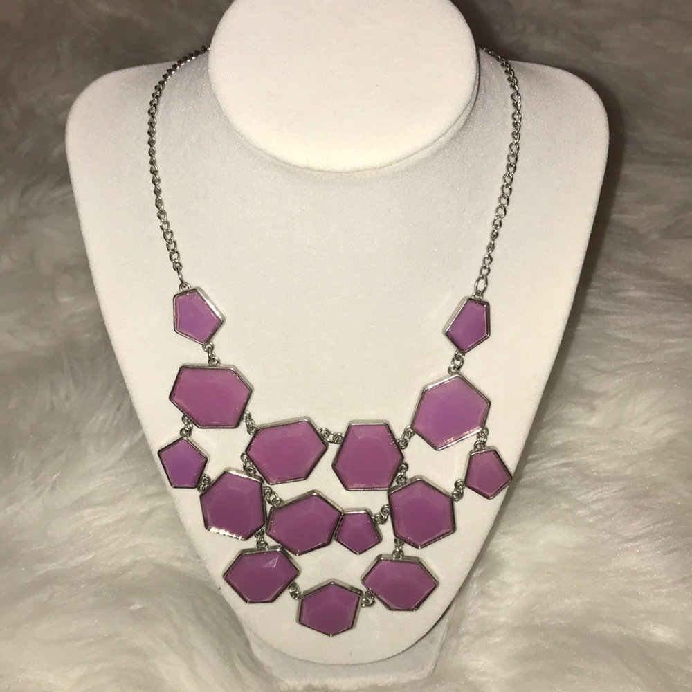 Charming Charlie purple stone necklace